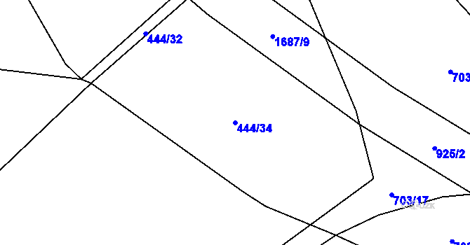 Parcela st. 444/34 v KÚ Nepomuk, Katastrální mapa