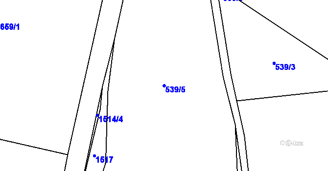 Parcela st. 539/5 v KÚ Nepomuk, Katastrální mapa