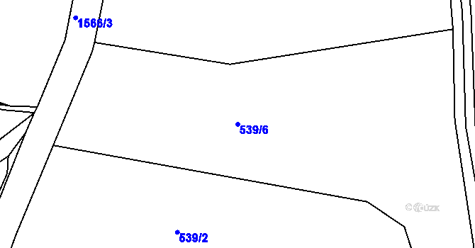 Parcela st. 539/6 v KÚ Nepomuk, Katastrální mapa