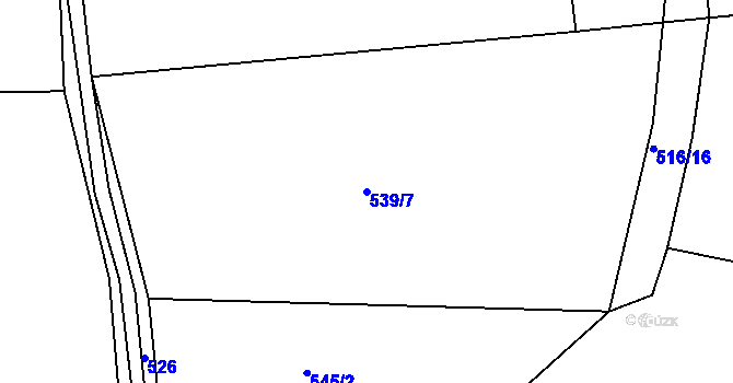 Parcela st. 539/7 v KÚ Nepomuk, Katastrální mapa