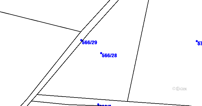 Parcela st. 566/28 v KÚ Nepomuk, Katastrální mapa