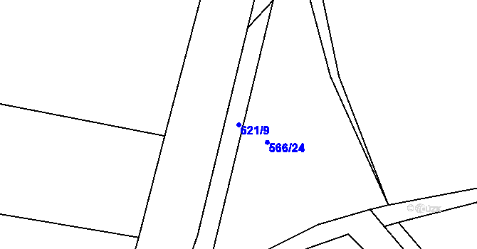 Parcela st. 621/9 v KÚ Nepomuk, Katastrální mapa