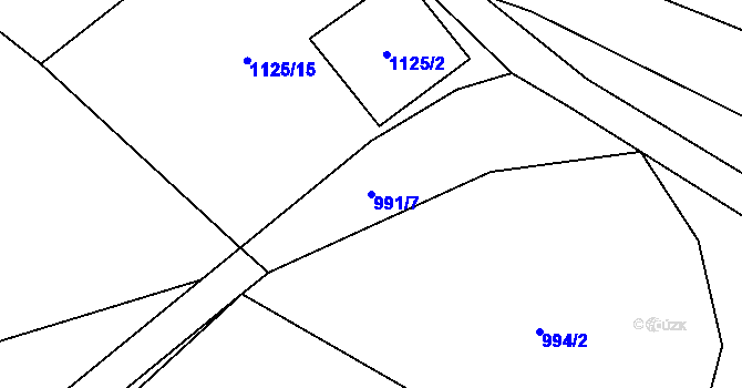 Parcela st. 991/7 v KÚ Nepomuk, Katastrální mapa