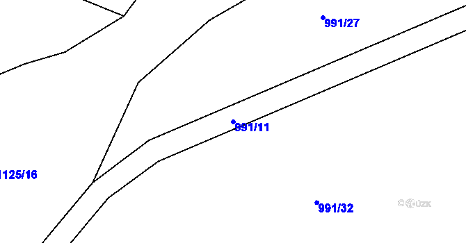 Parcela st. 991/11 v KÚ Nepomuk, Katastrální mapa