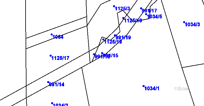 Parcela st. 991/15 v KÚ Nepomuk, Katastrální mapa