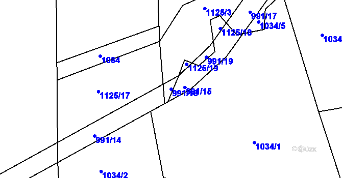 Parcela st. 991/18 v KÚ Nepomuk, Katastrální mapa