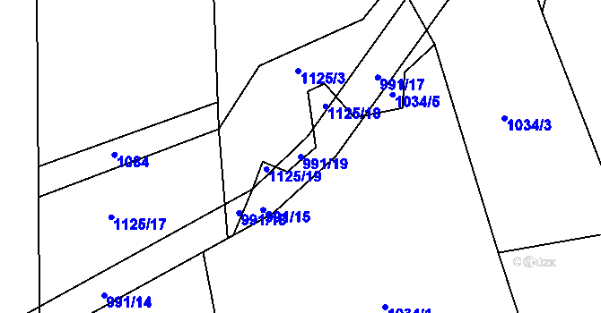 Parcela st. 991/19 v KÚ Nepomuk, Katastrální mapa