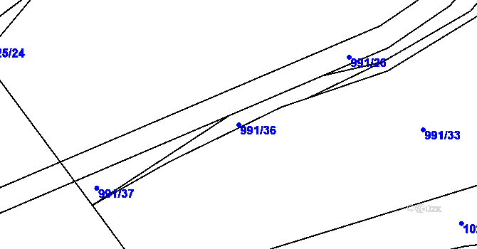 Parcela st. 991/36 v KÚ Nepomuk, Katastrální mapa