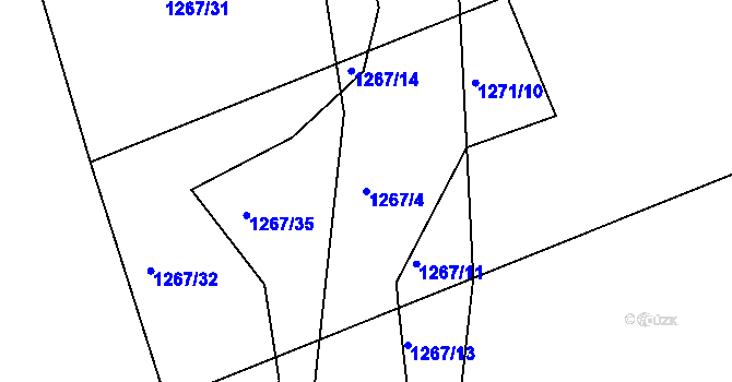 Parcela st. 1267/4 v KÚ Nepomuk, Katastrální mapa