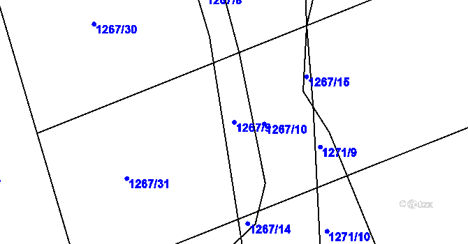 Parcela st. 1267/9 v KÚ Nepomuk, Katastrální mapa
