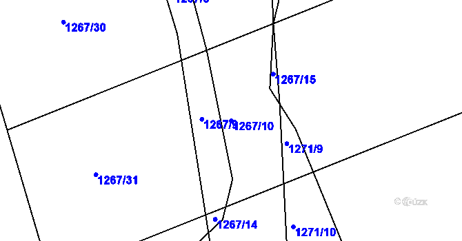 Parcela st. 1267/10 v KÚ Nepomuk, Katastrální mapa
