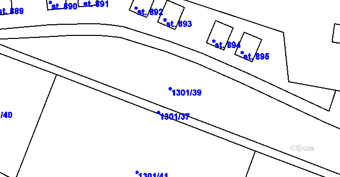 Parcela st. 1301/39 v KÚ Nepomuk, Katastrální mapa