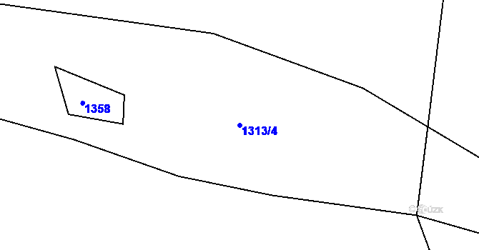 Parcela st. 1313/4 v KÚ Nepomuk, Katastrální mapa