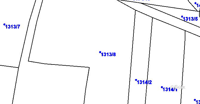 Parcela st. 1313/8 v KÚ Nepomuk, Katastrální mapa