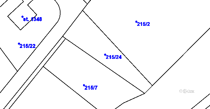 Parcela st. 215/24 v KÚ Nepomuk, Katastrální mapa