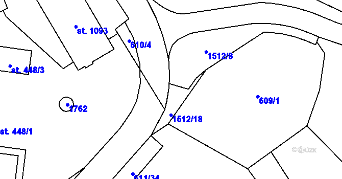 Parcela st. 610/5 v KÚ Nepomuk, Katastrální mapa