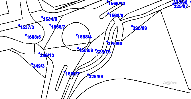 Parcela st. 325/78 v KÚ Nepomuk, Katastrální mapa