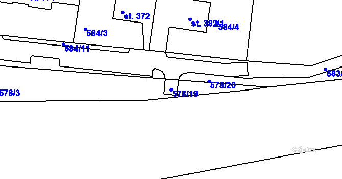 Parcela st. 578/19 v KÚ Nepomuk, Katastrální mapa