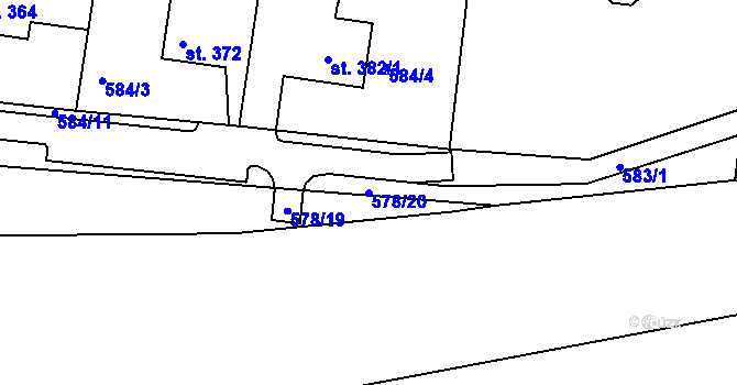Parcela st. 578/20 v KÚ Nepomuk, Katastrální mapa