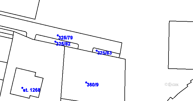 Parcela st. 325/83 v KÚ Nepomuk, Katastrální mapa