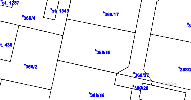 Parcela st. 368/18 v KÚ Nepomuk, Katastrální mapa