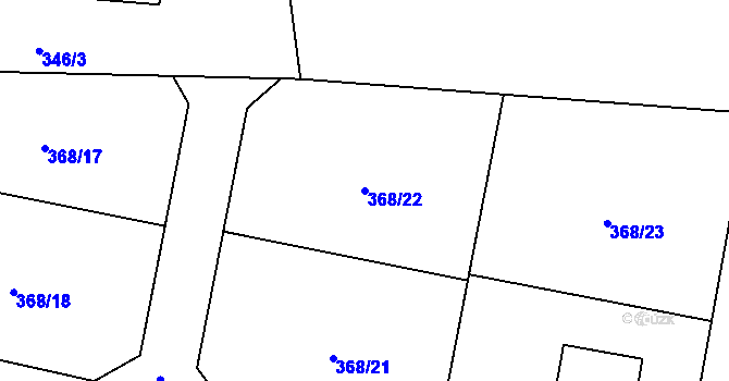 Parcela st. 368/22 v KÚ Nepomuk, Katastrální mapa