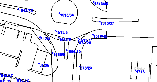 Parcela st. 578/24 v KÚ Nepomuk, Katastrální mapa