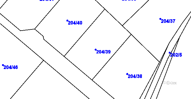 Parcela st. 204/39 v KÚ Nepomuk, Katastrální mapa