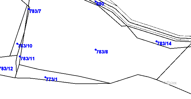 Parcela st. 783/8 v KÚ Chmelištná, Katastrální mapa