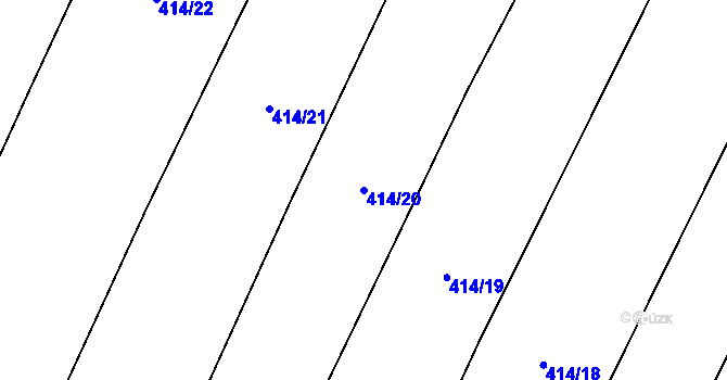 Parcela st. 414/20 v KÚ Chmelištná, Katastrální mapa