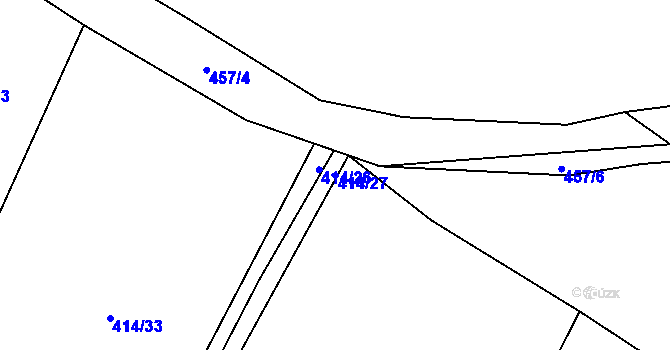 Parcela st. 414/27 v KÚ Chmelištná, Katastrální mapa