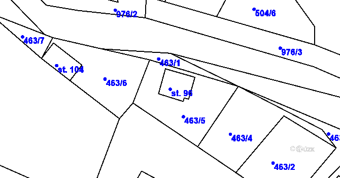 Parcela st. 96 v KÚ Nepřejov, Katastrální mapa