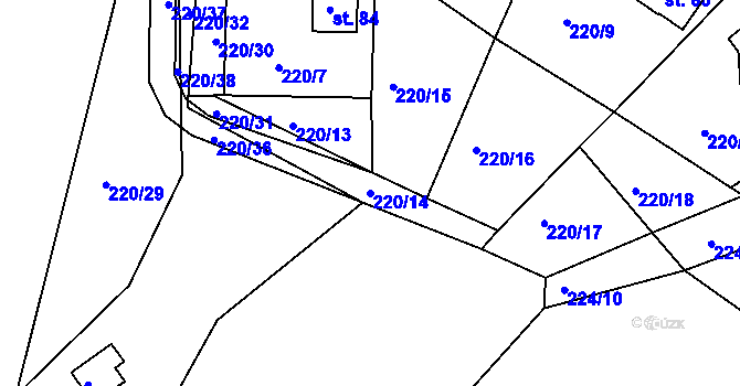 Parcela st. 220/14 v KÚ Nepřejov, Katastrální mapa