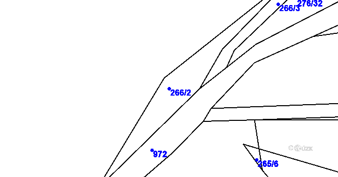 Parcela st. 266/2 v KÚ Nepřejov, Katastrální mapa