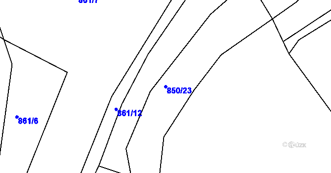 Parcela st. 850/23 v KÚ Nepřejov, Katastrální mapa