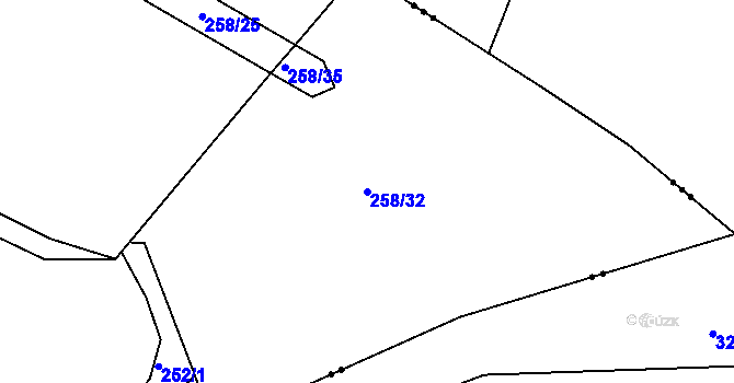 Parcela st. 258/32 v KÚ Nepřejov, Katastrální mapa