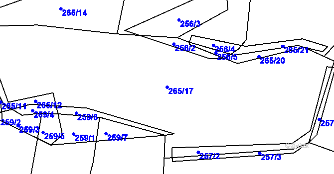 Parcela st. 265/17 v KÚ Nepřejov, Katastrální mapa