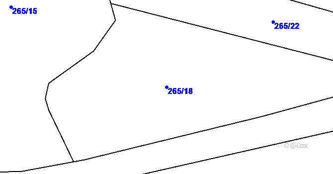 Parcela st. 265/18 v KÚ Nepřejov, Katastrální mapa