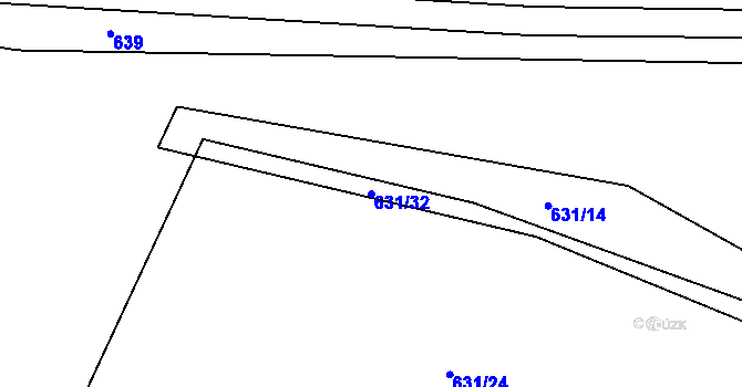 Parcela st. 631/32 v KÚ Nepřejov, Katastrální mapa