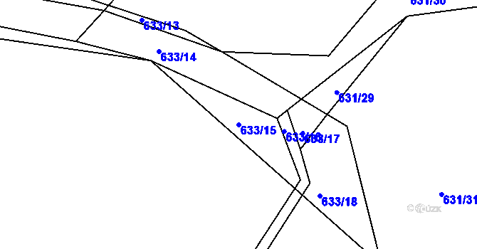 Parcela st. 633/15 v KÚ Nepřejov, Katastrální mapa