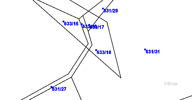 Parcela st. 633/18 v KÚ Nepřejov, Katastrální mapa