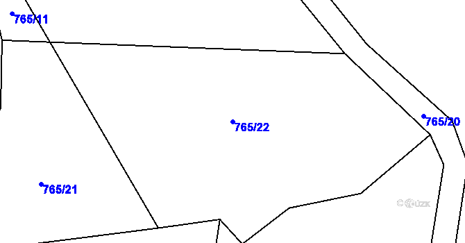 Parcela st. 765/22 v KÚ Nepřejov, Katastrální mapa