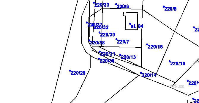 Parcela st. 220/31 v KÚ Nepřejov, Katastrální mapa