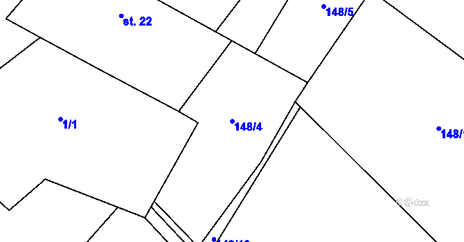 Parcela st. 148/4 v KÚ Nepřevázka, Katastrální mapa