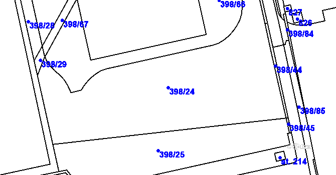 Parcela st. 398/24 v KÚ Nepřevázka, Katastrální mapa