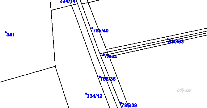 Parcela st. 785/4 v KÚ Nepřevázka, Katastrální mapa