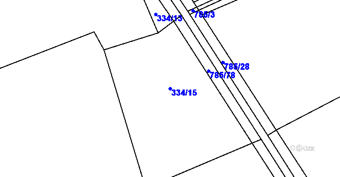 Parcela st. 334/15 v KÚ Nepřevázka, Katastrální mapa