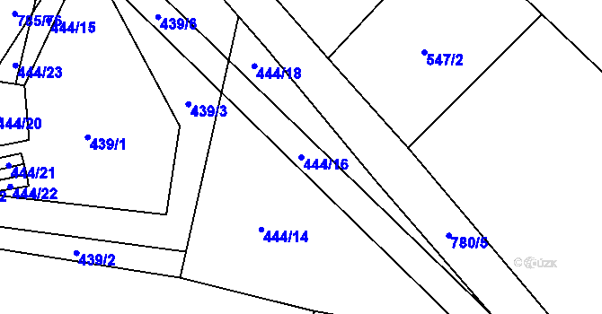 Parcela st. 444/16 v KÚ Nepřevázka, Katastrální mapa