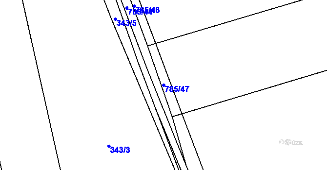 Parcela st. 785/47 v KÚ Nepřevázka, Katastrální mapa