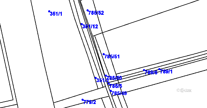 Parcela st. 785/51 v KÚ Nepřevázka, Katastrální mapa